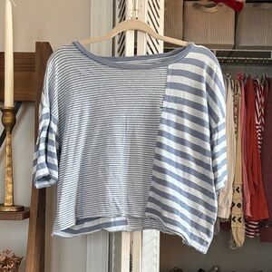 2/$10 American Eagle Outfitters Blue and White Striped Tee